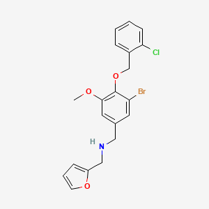 1-{3-bromo-4-[(2-chlorobenzyl)oxy]-5-methoxyphenyl}-N-(furan-2-ylmethyl)methanamine