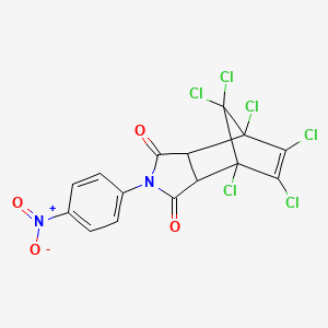 molecular formula C15H6Cl6N2O4 B12485067 4,5,6,7,8,8-hexachloro-2-(4-nitrophenyl)-3a,4,7,7a-tetrahydro-1H-4,7-methanoisoindole-1,3(2H)-dione 