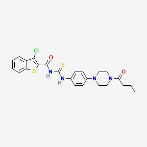 N-{[4-(4-butanoylpiperazin-1-yl)phenyl]carbamothioyl}-3-chloro-1-benzothiophene-2-carboxamide