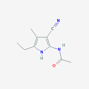 molecular formula C10H13N3O B12485090 N-(3-cyano-5-ethyl-4-methyl-1H-pyrrol-2-yl)acetamide 