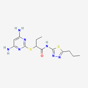 2-[(4,6-diaminopyrimidin-2-yl)sulfanyl]-N-(5-propyl-1,3,4-thiadiazol-2-yl)butanamide