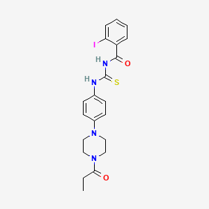 2-iodo-N-{[4-(4-propanoylpiperazin-1-yl)phenyl]carbamothioyl}benzamide