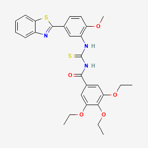 N-{[5-(1,3-benzothiazol-2-yl)-2-methoxyphenyl]carbamothioyl}-3,4,5-triethoxybenzamide