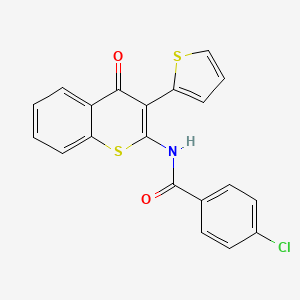 4-chloro-N-[4-oxo-3-(thiophen-2-yl)-4H-thiochromen-2-yl]benzamide