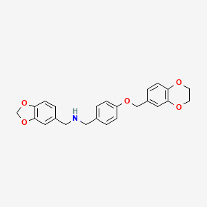 1-(1,3-benzodioxol-5-yl)-N-[4-(2,3-dihydro-1,4-benzodioxin-6-ylmethoxy)benzyl]methanamine