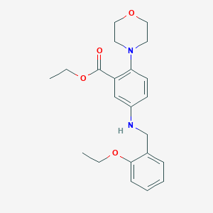 molecular formula C22H28N2O4 B12485186 Ethyl 5-[(2-ethoxybenzyl)amino]-2-(morpholin-4-yl)benzoate 