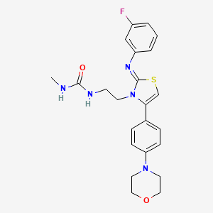 Urea, N-(2-(2-((3-fluorophenyl)imino)-4-(4-(4-morpholinyl)phenyl)-3(2H)-thiazolyl)ethyl)-N'-methyl-