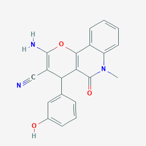 2-amino-4-(3-hydroxyphenyl)-6-methyl-5-oxo-5,6-dihydro-4H-pyrano[3,2-c]quinoline-3-carbonitrile