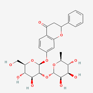molecular formula C27H32O12 B1248521 Flavanone 7-O-[alpha-L-rhamnosyl-(1->2)-beta-D-glucoside] 