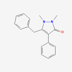 molecular formula C18H18N2O B12485217 5-benzyl-1,2-dimethyl-4-phenyl-1,2-dihydro-3H-pyrazol-3-one 