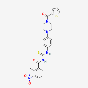 2-methyl-3-nitro-N-({4-[4-(thiophen-2-ylcarbonyl)piperazin-1-yl]phenyl}carbamothioyl)benzamide