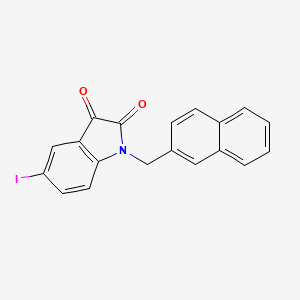 molecular formula C19H12INO2 B1248526 5-碘-1-(萘-2-基甲基)吲哚-2,3-二酮 CAS No. 184905-10-0