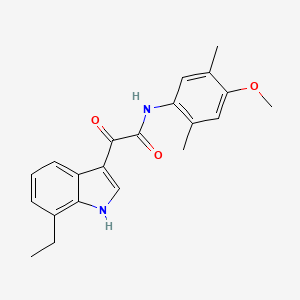 molecular formula C21H22N2O3 B12485263 2-(7-ethyl-1H-indol-3-yl)-N-(4-methoxy-2,5-dimethylphenyl)-2-oxoacetamide 