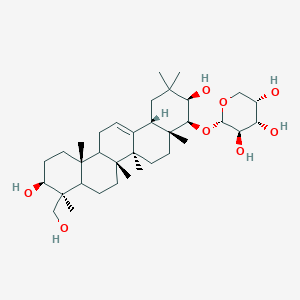 molecular formula C35H58O8 B1248528 (2S,3R,4S,5S)-2-[[(3R,4S,4aR,6aS,6bR,9S,10S,12aR,14bS)-3,10-二羟基-9-(羟甲基)-2,2,4a,6a,6b,9,12a-七甲基-1,3,4,5,6,6a,7,8,8a,10,11,12,13,14b-十四氢蒎-4-基]氧代]-3,4,5-三醇 