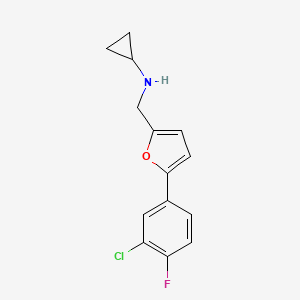 N-{[5-(3-chloro-4-fluorophenyl)furan-2-yl]methyl}cyclopropanamine