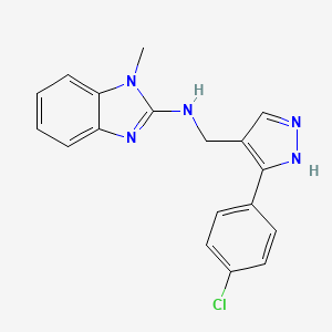 N-{[3-(4-Chlorophenyl)-1H-pyrazol-4-YL]methyl}-1-methyl-1,3-benzodiazol-2-amine