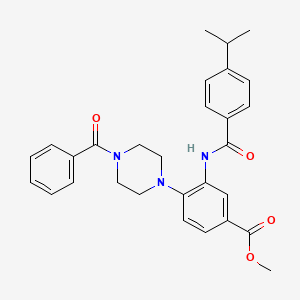 Methyl 4-[4-(phenylcarbonyl)piperazin-1-yl]-3-({[4-(propan-2-yl)phenyl]carbonyl}amino)benzoate