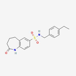 molecular formula C19H22N2O3S B12485337 N-(4-ethylbenzyl)-2-oxo-2,3,4,5-tetrahydro-1H-1-benzazepine-7-sulfonamide 