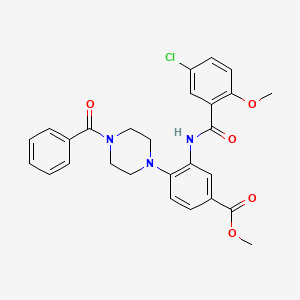 Methyl 3-{[(5-chloro-2-methoxyphenyl)carbonyl]amino}-4-[4-(phenylcarbonyl)piperazin-1-yl]benzoate