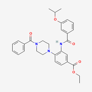 Ethyl 4-[4-(phenylcarbonyl)piperazin-1-yl]-3-({[3-(propan-2-yloxy)phenyl]carbonyl}amino)benzoate