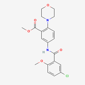 molecular formula C20H21ClN2O5 B12485403 Methyl 5-{[(5-chloro-2-methoxyphenyl)carbonyl]amino}-2-(morpholin-4-yl)benzoate 