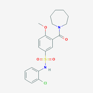 3-(azepan-1-ylcarbonyl)-N-(2-chlorophenyl)-4-methoxybenzenesulfonamide