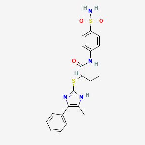 2-[(4-methyl-5-phenyl-1H-imidazol-2-yl)sulfanyl]-N-(4-sulfamoylphenyl)butanamide