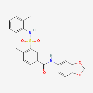 N-(1,3-benzodioxol-5-yl)-4-methyl-3-[(2-methylphenyl)sulfamoyl]benzamide