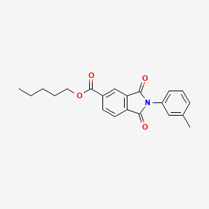 molecular formula C21H21NO4 B12485465 Pentyl 2-(3-methylphenyl)-1,3-dioxoisoindole-5-carboxylate 