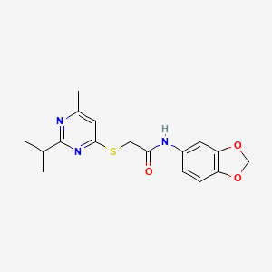 N-(1,3-benzodioxol-5-yl)-2-{[6-methyl-2-(propan-2-yl)pyrimidin-4-yl]sulfanyl}acetamide