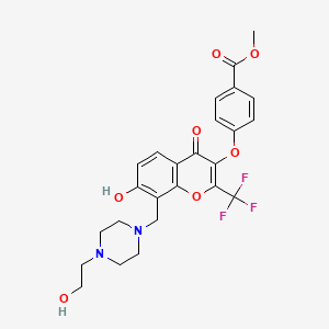 molecular formula C25H25F3N2O7 B12485520 methyl 4-{[7-hydroxy-8-{[4-(2-hydroxyethyl)piperazin-1-yl]methyl}-4-oxo-2-(trifluoromethyl)-4H-chromen-3-yl]oxy}benzoate 