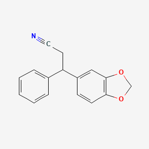 molecular formula C16H13NO2 B12485537 3-(1,3-Benzodioxol-5-yl)-3-phenylpropanenitrile 