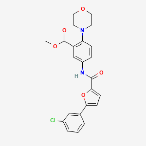 molecular formula C23H21ClN2O5 B12485541 Methyl 5-({[5-(3-chlorophenyl)furan-2-yl]carbonyl}amino)-2-(morpholin-4-yl)benzoate 