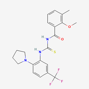 2-methoxy-3-methyl-N-{[2-(pyrrolidin-1-yl)-5-(trifluoromethyl)phenyl]carbamothioyl}benzamide