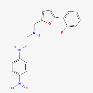 molecular formula C19H18FN3O3 B12485571 N-{[5-(2-fluorophenyl)furan-2-yl]methyl}-N'-(4-nitrophenyl)ethane-1,2-diamine 