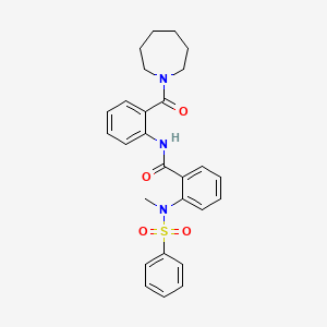 molecular formula C27H29N3O4S B12485575 N-[2-(azepan-1-ylcarbonyl)phenyl]-2-[methyl(phenylsulfonyl)amino]benzamide 