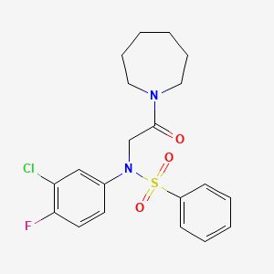 N-[2-(azepan-1-yl)-2-oxoethyl]-N-(3-chloro-4-fluorophenyl)benzenesulfonamide