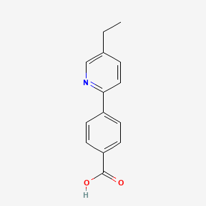 molecular formula C14H13NO2 B12485588 4-(5-Ethylpyridin-2-yl)benzoic acid 