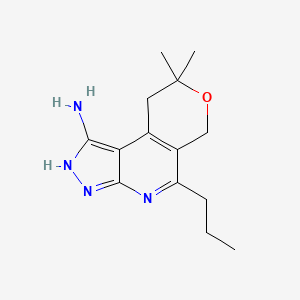 8,8-Dimethyl-5-propyl-3,6,8,9-tetrahydropyrano[4,3-d]pyrazolo[3,4-b]pyridin-1-amine