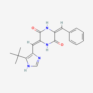 molecular formula C19H20N4O2 B1248563 (3E,6Z)-3-benzylidene-6-[(5-tert-butyl-1H-imidazol-4-yl)methylidene]piperazine-2,5-dione 