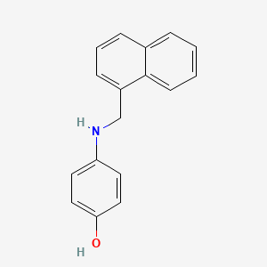 molecular formula C17H15NO B12485630 4-[(Naphthalen-1-ylmethyl)amino]phenol 