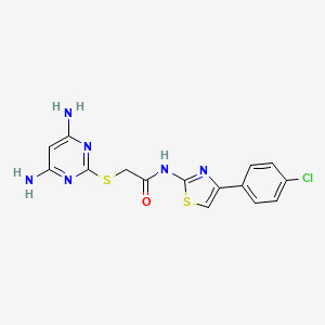 N-[4-(4-chlorophenyl)-1,3-thiazol-2-yl]-2-[(4,6-diaminopyrimidin-2-yl)sulfanyl]acetamide