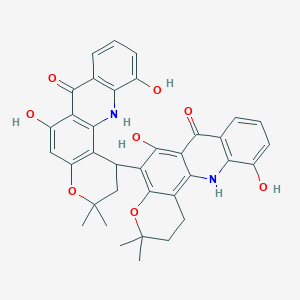 molecular formula C36H32N2O8 B1248566 Oriciacridone F 