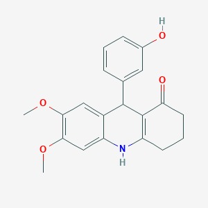 molecular formula C21H21NO4 B12485683 9-(3-hydroxyphenyl)-6,7-dimethoxy-3,4,9,10-tetrahydroacridin-1(2H)-one 