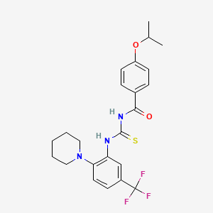 N-{[2-(piperidin-1-yl)-5-(trifluoromethyl)phenyl]carbamothioyl}-4-(propan-2-yloxy)benzamide