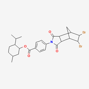 molecular formula C26H31Br2NO4 B12485714 5-methyl-2-(propan-2-yl)cyclohexyl 4-(5,6-dibromo-1,3-dioxooctahydro-2H-4,7-methanoisoindol-2-yl)benzoate 