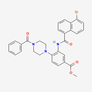 Methyl 3-{[(5-bromonaphthalen-1-yl)carbonyl]amino}-4-[4-(phenylcarbonyl)piperazin-1-yl]benzoate