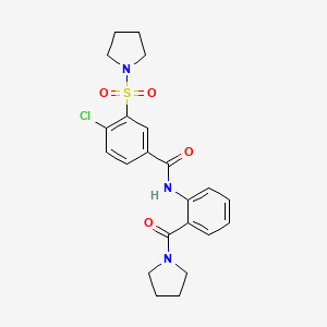 4-chloro-N-[2-(pyrrolidin-1-ylcarbonyl)phenyl]-3-(pyrrolidin-1-ylsulfonyl)benzamide