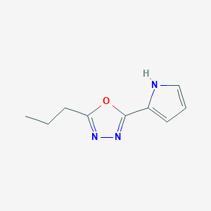 molecular formula C9H11N3O B12485770 2-propyl-5-(1H-pyrrol-2-yl)-1,3,4-oxadiazole 