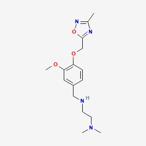 molecular formula C16H24N4O3 B12485784 N'-{3-methoxy-4-[(3-methyl-1,2,4-oxadiazol-5-yl)methoxy]benzyl}-N,N-dimethylethane-1,2-diamine 